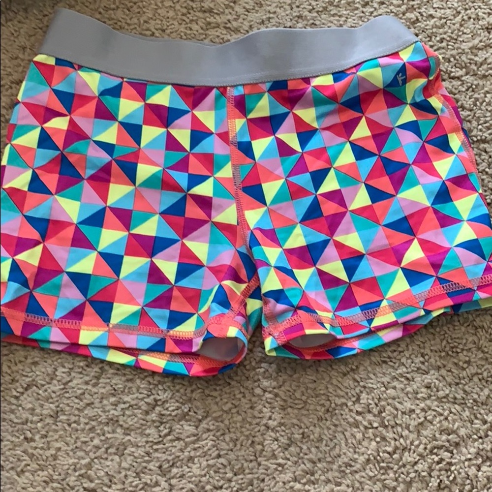 Geometric colorful spandex shorts